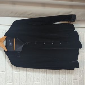 Gap Black Velvet Boyfriend Shirt